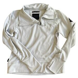 Women’s Mountain Standard Grey Asymmetrical 1/4 Zip Fleece Pullover Top Small